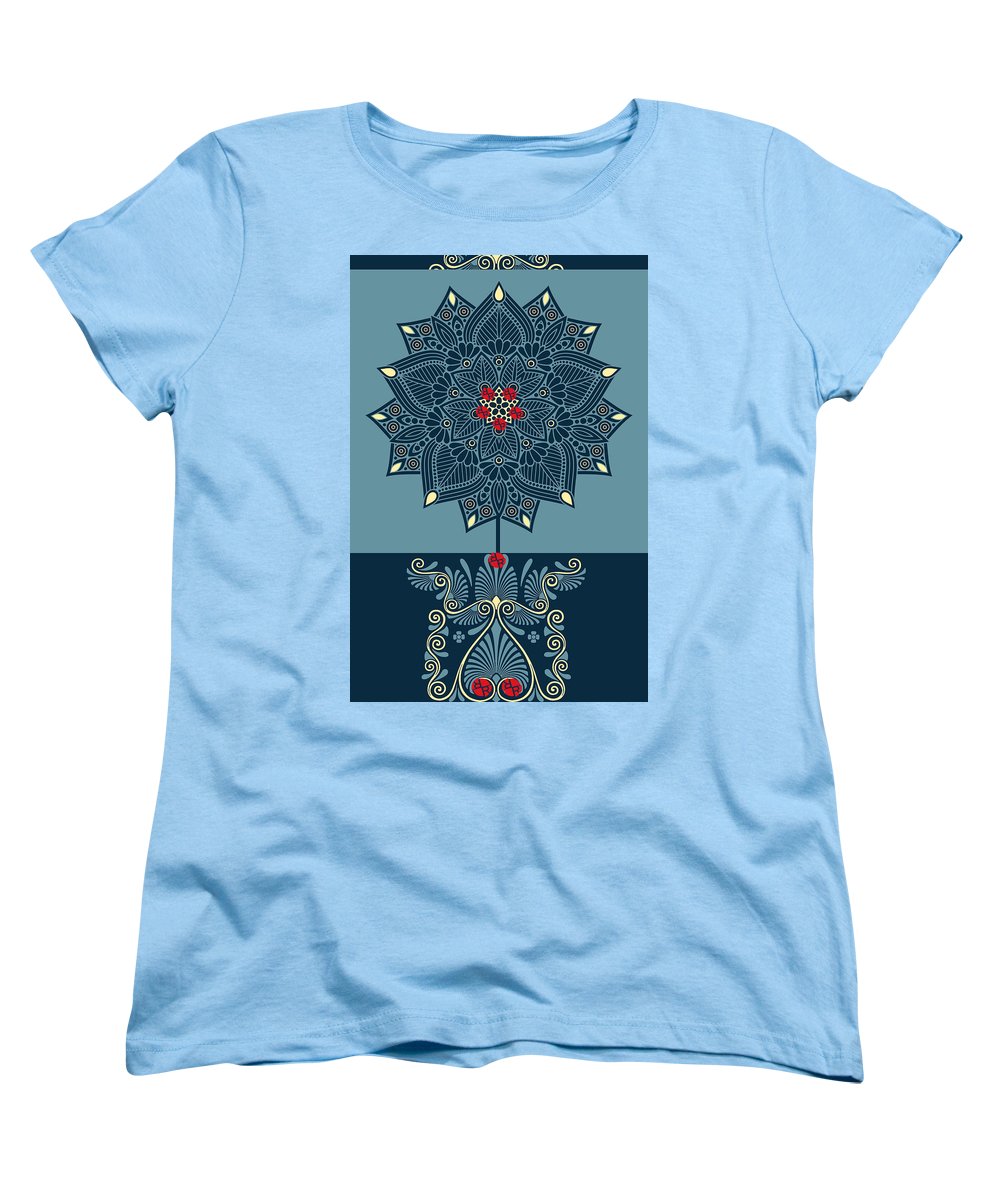 Rubino Zen Flower - Women's T-Shirt (Standard Fit) Women's T-Shirt (Standard Fit) Pixels Light Blue Small 