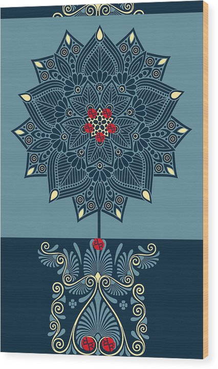 Rubino Zen Flower - Wood Print Wood Print Pixels 6.625