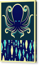 Rubino Zen Octopus Blue - Canvas Print Canvas Print Pixels 6.625" x 10.000" Mirrored Glossy
