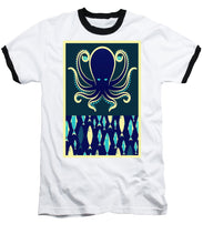 Rubino Zen Octopus Blue - Baseball T-Shirt Baseball T-Shirt Pixels White / Black Small 