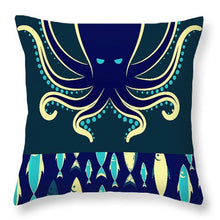 Rubino Zen Octopus Blue - Throw Pillow Throw Pillow Pixels 16" x 16" No 