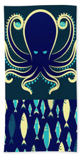 Rubino Zen Octopus Blue - Bath Towel Bath Towel Pixels Hand Towel (15" x 30")  