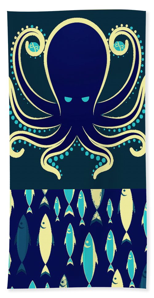 Rubino Zen Octopus Blue - Bath Towel Bath Towel Pixels Hand Towel (15