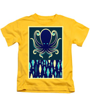Rubino Zen Octopus Blue - Kids T-Shirt Kids T-Shirt Pixels Yellow Small 