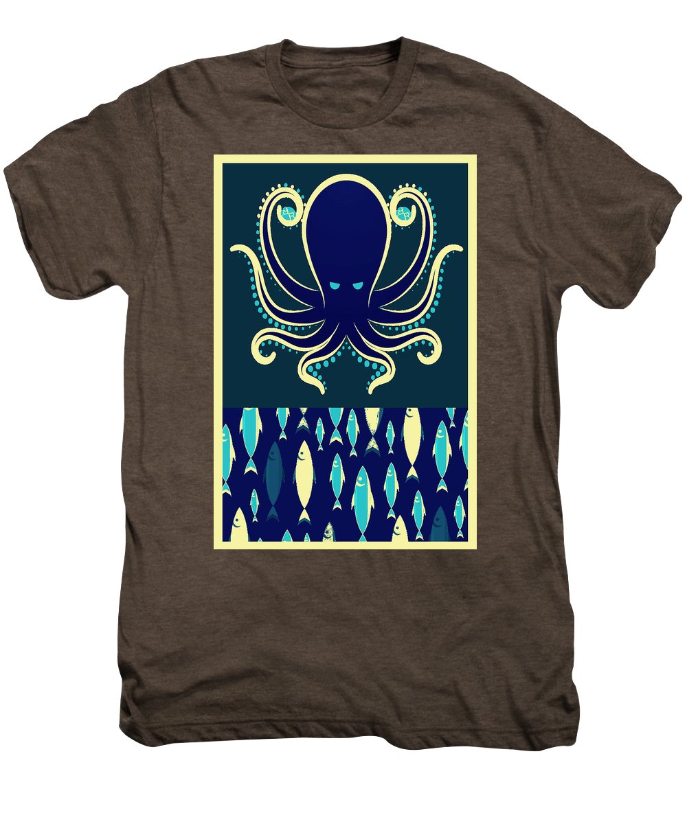 Rubino Zen Octopus Blue - Men's Premium T-Shirt Men's Premium T-Shirt Pixels Mocha Heather Small 