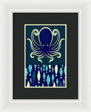 Rubino Zen Octopus Blue - Framed Print Framed Print Pixels 6.625" x 10.000" White Black