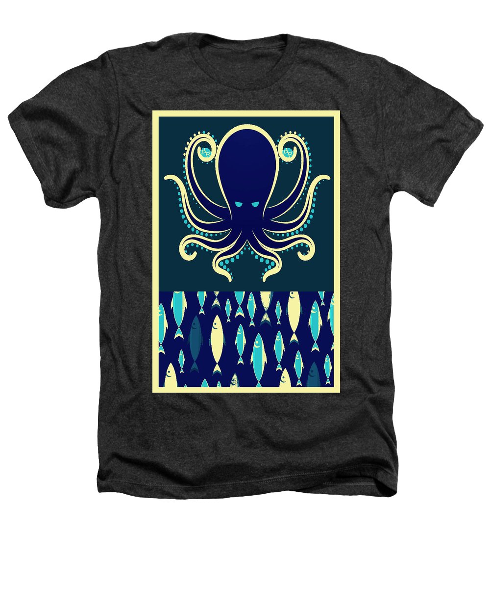 Rubino Zen Octopus Blue - Heathers T-Shirt Heathers T-Shirt Pixels Charcoal Small 