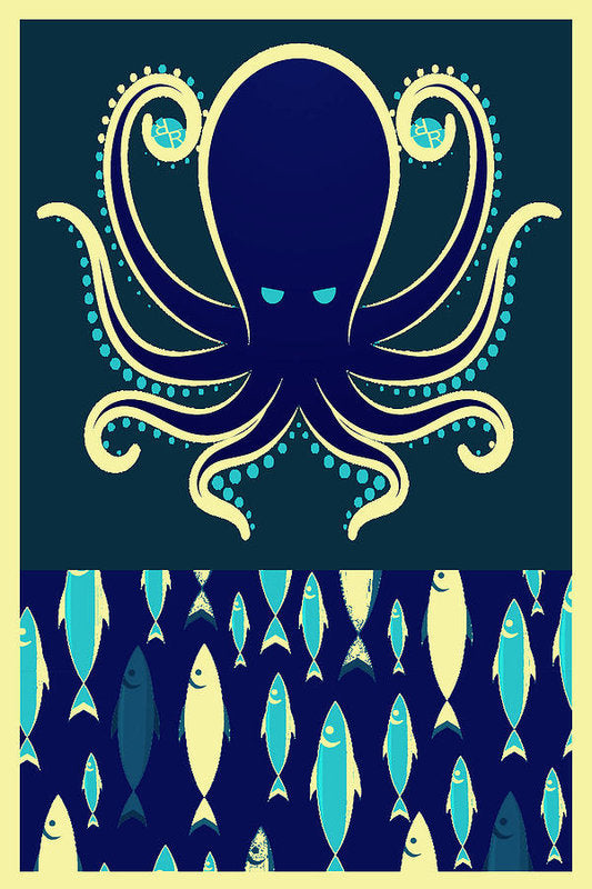 Rubino Zen Octopus Blue - Art Print Art Print Pixels 5.375
