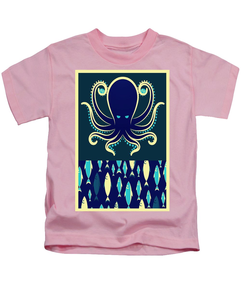 Rubino Zen Octopus Blue - Kids T-Shirt Kids T-Shirt Pixels Pink Small 