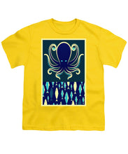 Rubino Zen Octopus Blue - Youth T-Shirt Youth T-Shirt Pixels Yellow Small 