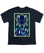 Rubino Zen Octopus Blue - Youth T-Shirt Youth T-Shirt Pixels Navy Small 