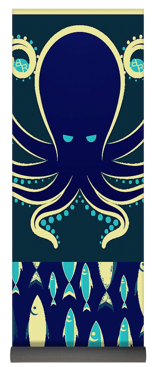 Rubino Zen Octopus Blue - Yoga Mat Yoga Mat Pixels 24