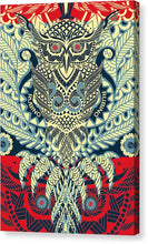 Rubino Zen Owl Blue - Canvas Print Canvas Print Pixels 6.625" x 10.000" Mirrored Glossy