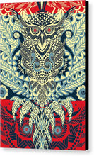Rubino Zen Owl Blue - Canvas Print Canvas Print Pixels 6.625" x 10.000" Black Glossy