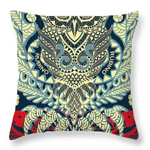 Rubino Zen Owl Blue - Throw Pillow Throw Pillow Pixels 16" x 16" No 