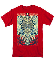Rubino Zen Owl Blue - Men's T-Shirt  (Regular Fit) Men's T-Shirt (Regular Fit) Pixels Red Small 