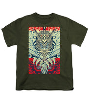 Rubino Zen Owl Blue - Youth T-Shirt Youth T-Shirt Pixels Military Green Small 
