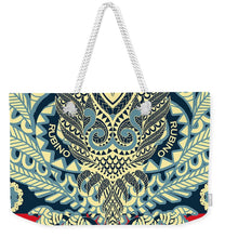 Rubino Zen Owl Blue - Weekender Tote Bag Weekender Tote Bag Pixels 24" x 16" White 