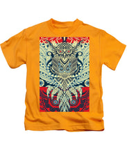 Rubino Zen Owl Blue - Kids T-Shirt Kids T-Shirt Pixels Gold Small 