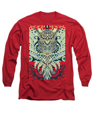 Rubino Zen Owl Blue - Long Sleeve T-Shirt Long Sleeve T-Shirt Pixels Red Small 