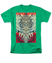 Rubino Zen Owl Blue - Men's T-Shirt  (Regular Fit) Men's T-Shirt (Regular Fit) Pixels Kelly Green Small 