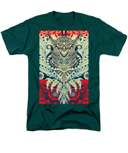 Rubino Zen Owl Blue - Men's T-Shirt  (Regular Fit) Men's T-Shirt (Regular Fit) Pixels Hunter Green Small 