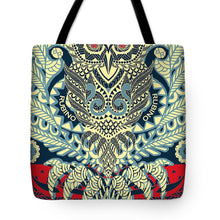 Rubino Zen Owl Blue - Tote Bag Tote Bag Pixels 18" x 18"  