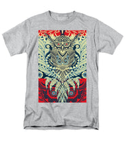 Rubino Zen Owl Blue - Men's T-Shirt  (Regular Fit) Men's T-Shirt (Regular Fit) Pixels Heather Small 