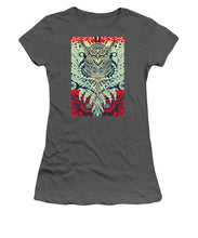 Rubino Zen Owl Blue - Women's T-Shirt (Athletic Fit) Women's T-Shirt (Athletic Fit) Pixels Charcoal Small 