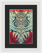 Rubino Zen Owl Blue - Framed Print Framed Print Pixels 9.375" x 14.000" White Black