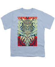 Rubino Zen Owl Blue - Youth T-Shirt Youth T-Shirt Pixels Light Blue Small 