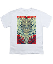 Rubino Zen Owl Blue - Youth T-Shirt Youth T-Shirt Pixels White Small 