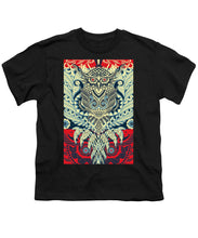 Rubino Zen Owl Blue - Youth T-Shirt Youth T-Shirt Pixels Black Small 