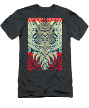 Rubino Zen Owl Blue - Men's T-Shirt (Athletic Fit) Men's T-Shirt (Athletic Fit) Pixels Charcoal Small 