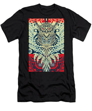 Rubino Zen Owl Blue - Men's T-Shirt (Athletic Fit) Men's T-Shirt (Athletic Fit) Pixels Black Small 