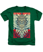 Rubino Zen Owl Blue - Kids T-Shirt Kids T-Shirt Pixels Kelly Green Small 