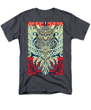 Rubino Zen Owl Blue - Men's T-Shirt  (Regular Fit) Men's T-Shirt (Regular Fit) Pixels Charcoal Small 
