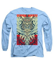 Rubino Zen Owl Blue - Long Sleeve T-Shirt Long Sleeve T-Shirt Pixels Carolina Blue Small 