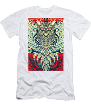 Rubino Zen Owl Blue - Men's T-Shirt (Athletic Fit) Men's T-Shirt (Athletic Fit) Pixels White Small 