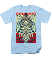 Rubino Zen Owl Blue - Men's T-Shirt  (Regular Fit) Men's T-Shirt (Regular Fit) Pixels Light Blue Small 