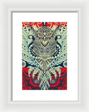 Rubino Zen Owl Blue - Framed Print Framed Print Pixels 8.000" x 12.000" White White