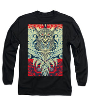 Rubino Zen Owl Blue - Long Sleeve T-Shirt Long Sleeve T-Shirt Pixels Black Small 