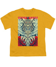 Rubino Zen Owl Blue - Youth T-Shirt Youth T-Shirt Pixels Gold Small 