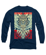 Rubino Zen Owl Blue - Long Sleeve T-Shirt Long Sleeve T-Shirt Pixels Navy Small 