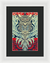 Rubino Zen Owl Blue - Framed Print Framed Print Pixels 8.000" x 12.000" White Black