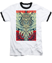 Rubino Zen Owl Blue - Baseball T-Shirt Baseball T-Shirt Pixels White / Black Small 