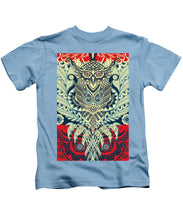 Rubino Zen Owl Blue - Kids T-Shirt Kids T-Shirt Pixels Carolina Blue Small 
