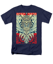 Rubino Zen Owl Blue - Men's T-Shirt  (Regular Fit) Men's T-Shirt (Regular Fit) Pixels Navy Small 