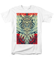 Rubino Zen Owl Blue - Men's T-Shirt  (Regular Fit) Men's T-Shirt (Regular Fit) Pixels White Small 