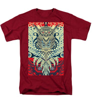 Rubino Zen Owl Blue - Men's T-Shirt  (Regular Fit) Men's T-Shirt (Regular Fit) Pixels Cardinal Small 